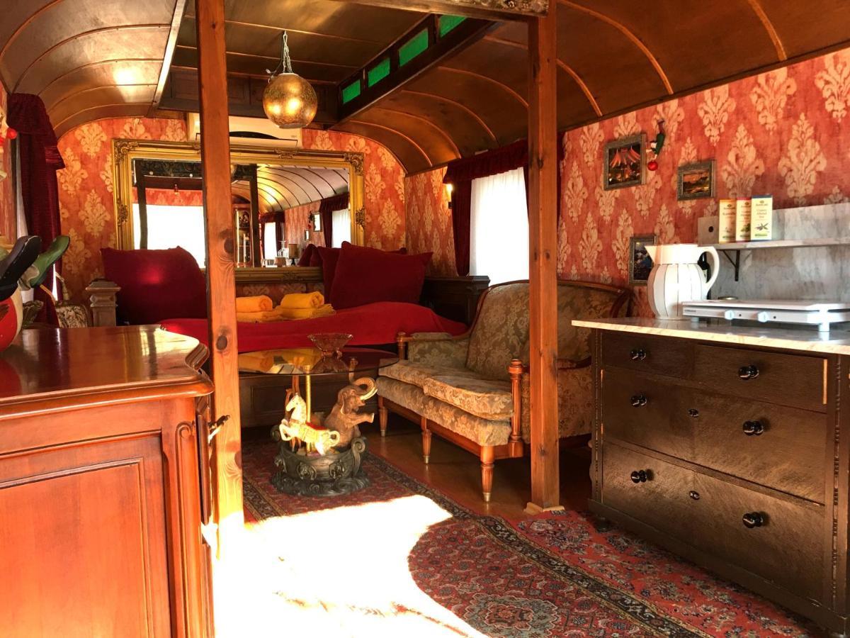 Historischer Zirkuswagen Mit Terrasse Und Blick Ins Gruene Witzenhausen Eksteriør bilde